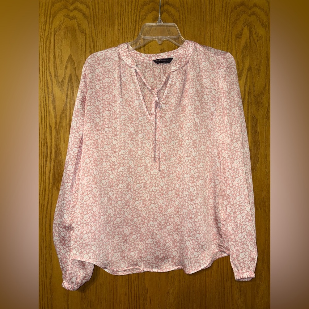 Chic Pink Floral Blouse